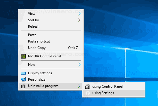 Uninstall A Program Context Menu In Windows 10