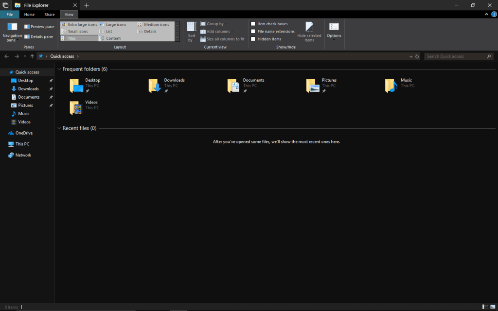 File Explorer Dark Theme