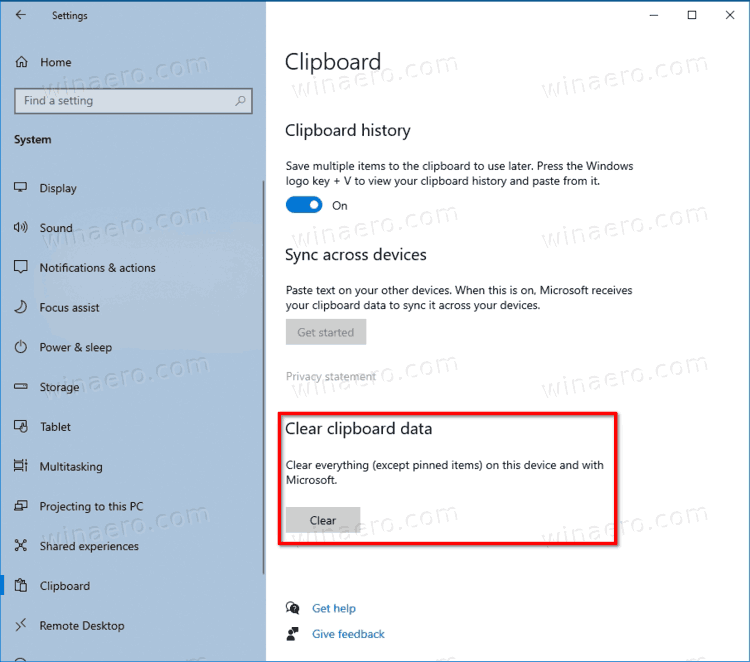 Windows 10 Clear Clipboard History Without Pinned Items