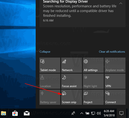 what is the screen snip shortcut