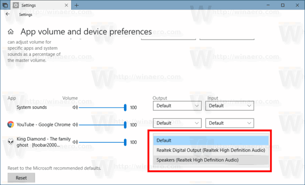 Audio Output Device Per App