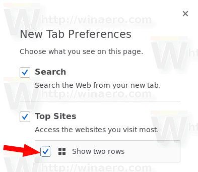 Firefox Enable Two Rows New Tab Page
