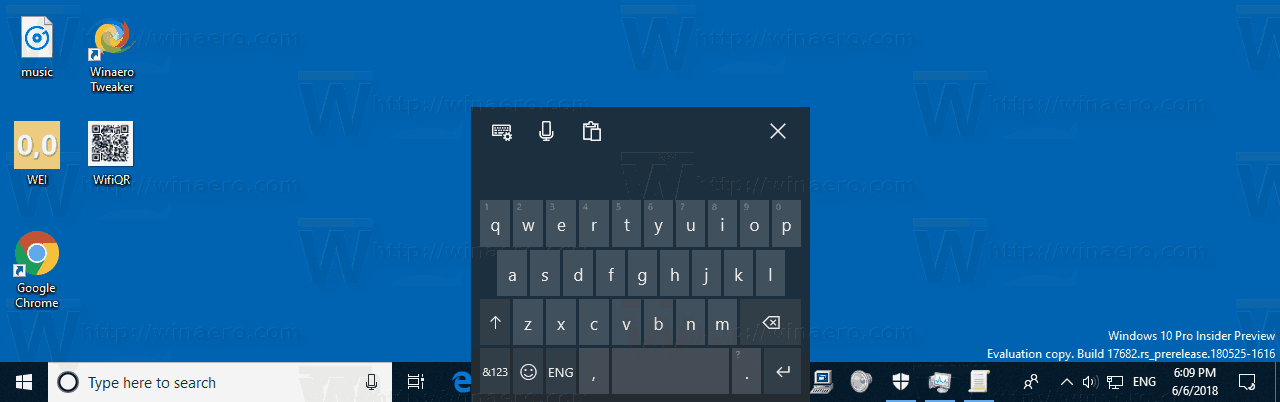 Touch Keyboard Default Position 