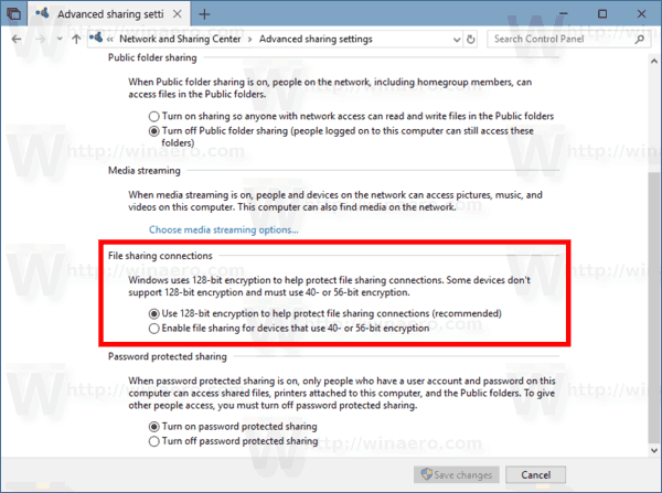 Windows 10 Change File Sharing