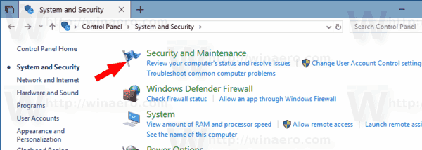 Система и безопасность панели управления Windows 10