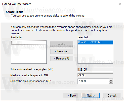 Windows 10 Extend Partition Wizard 2