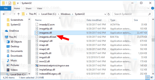 Windows 10 Imageres Dll заменена