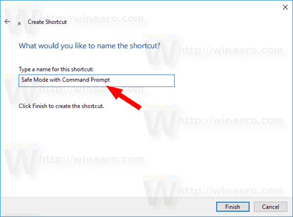 Windows 10 Name Shortcut For Safe Mode With Command Prompt