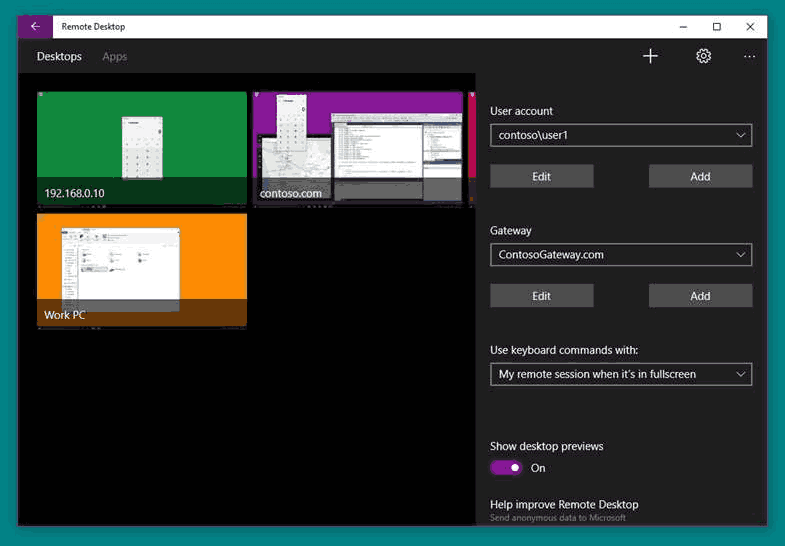 Windows 10 Remote Desktop App Screenshot 2 