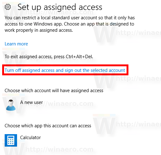 Windows 10 Setup Turn Off Assigned Access
