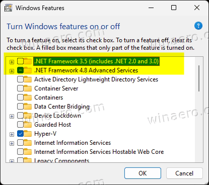 Windows 11 Optionalfeatures .Net Framework