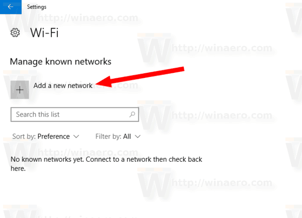 Add Network Profile Windows 10