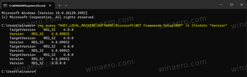 Find .Net Version In Command Prompt