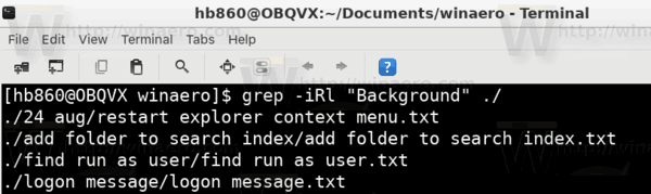 Linux Search File Contents Grep Only