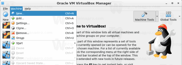 VirtualBox Новая машина