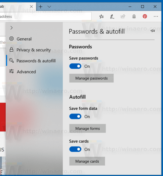 Windows 10 Edge Password And AutoFill