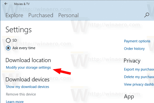 Change Download Location For Movies Tv In Windows 10