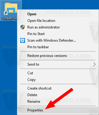 Ярлык 2 фрагмента экрана Windows 10