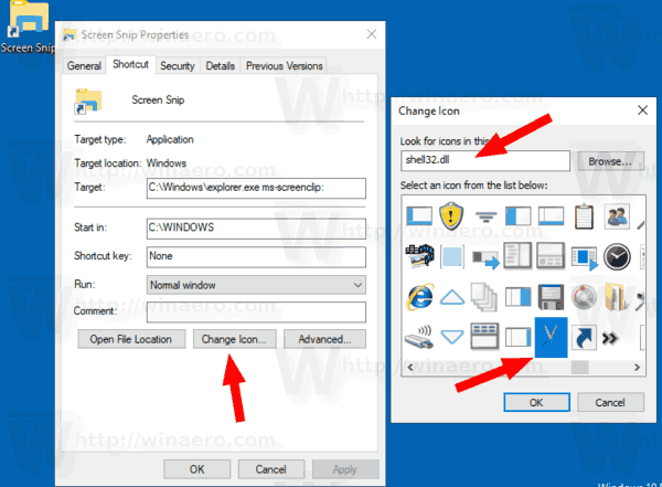 Windows 10 Screen Snip Shortcut Icon