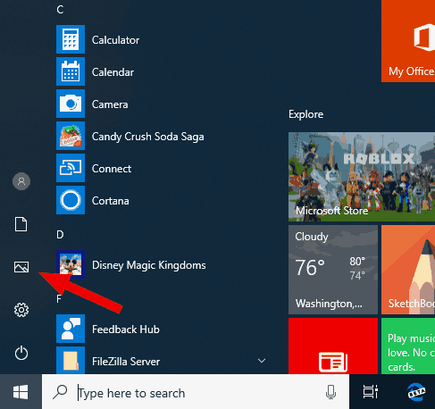 Папки пользователей Windows 10 в меню 