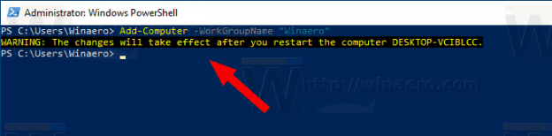 Change Workgroup Name in Windows 10