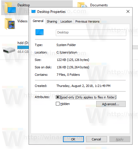 Desktop Folder Properties No Customize Tab Original