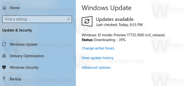 Get Windows 10 Build 17735