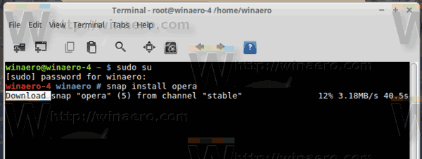 Linux Install Opera Snap