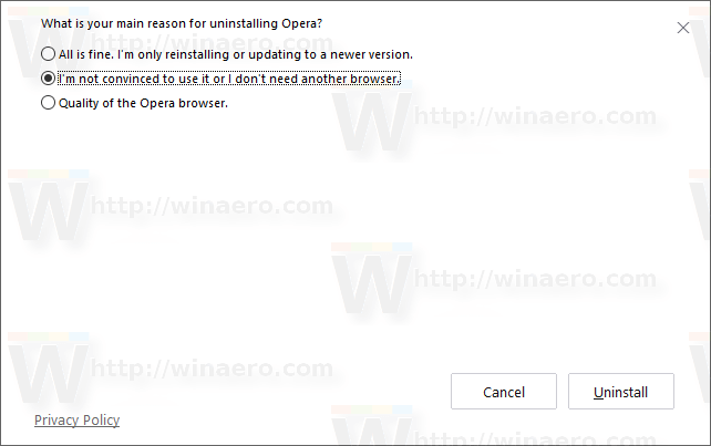 Opera 57 Uninstaller 2