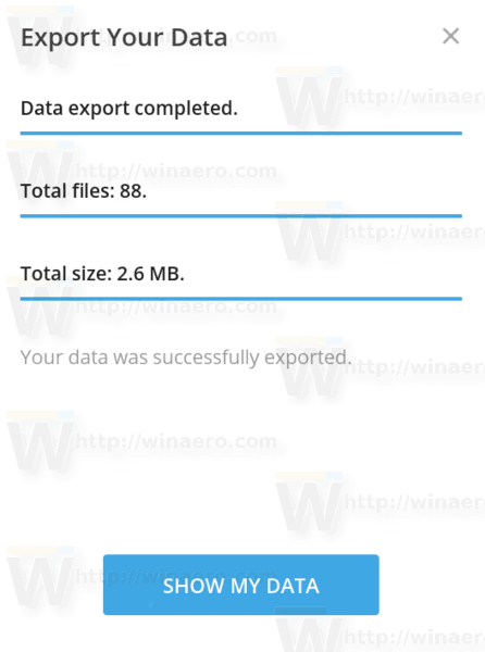 Telegram Export Chat History Finished