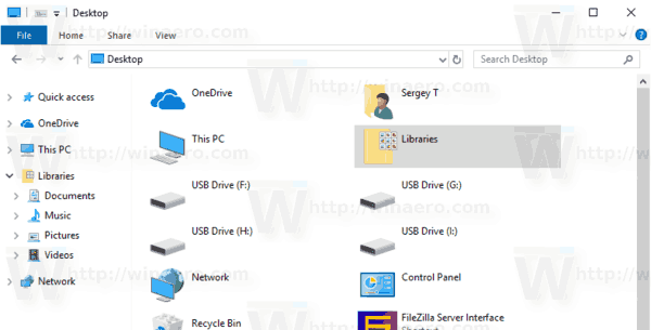 Значок папки с изменениями в библиотеках Windows 10 6