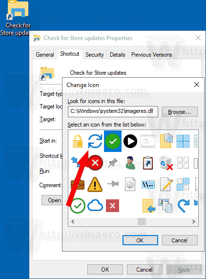 Windows 10 Create Check For Store Updates Shortcut Icon