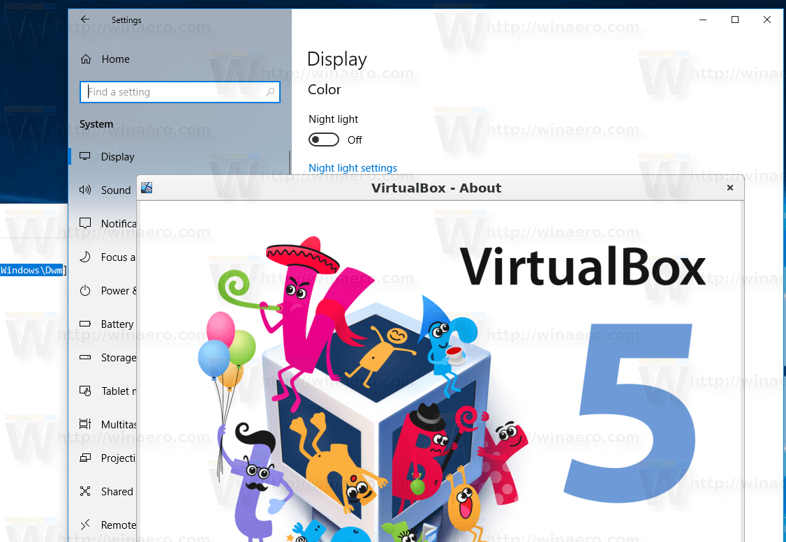 Windows 10 Fluent Design Effects Enabled In VirtualBox