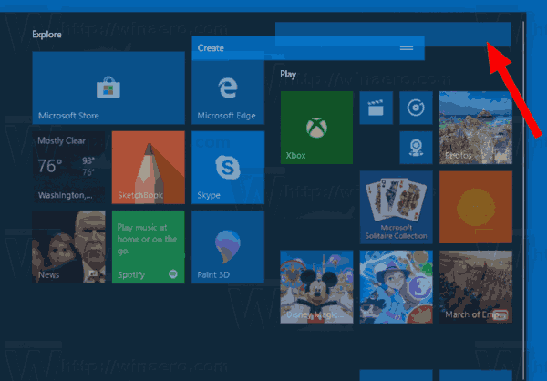 Windows 10 Move Tile Group 2
