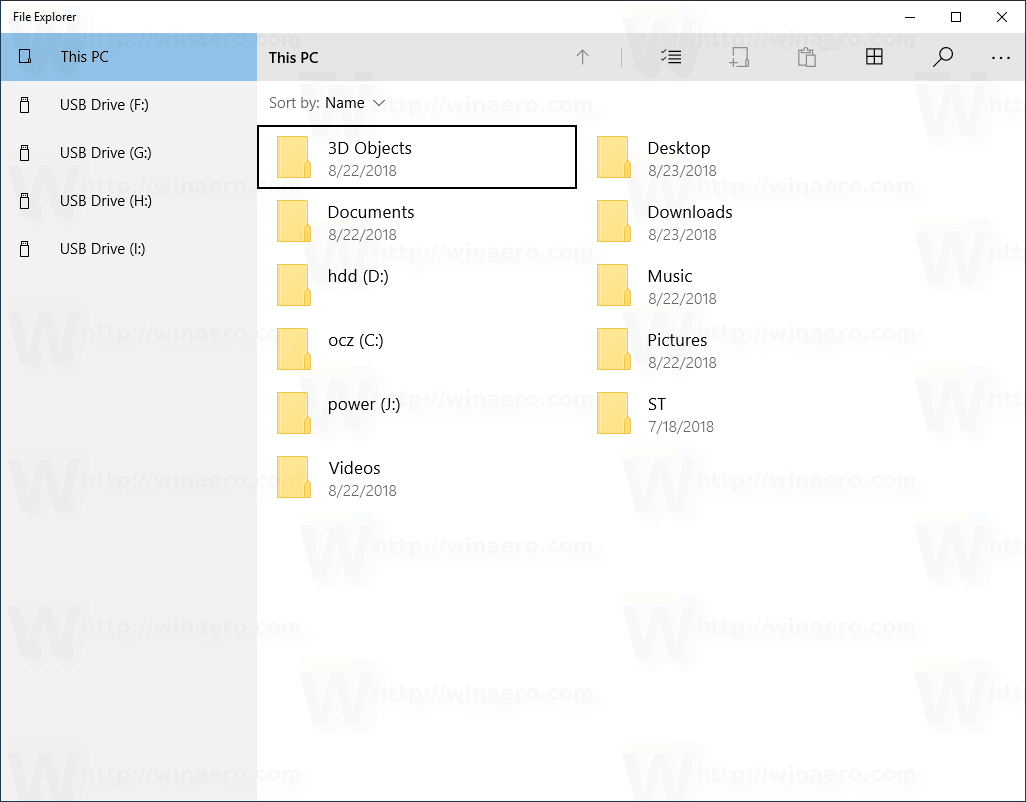 Windows 10 UWP File Explorer Version 1809 