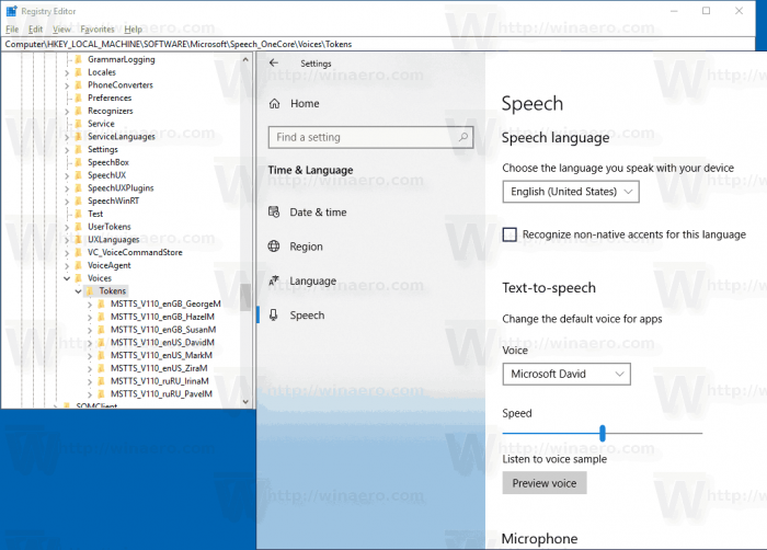 windows text to speech voices windows 10