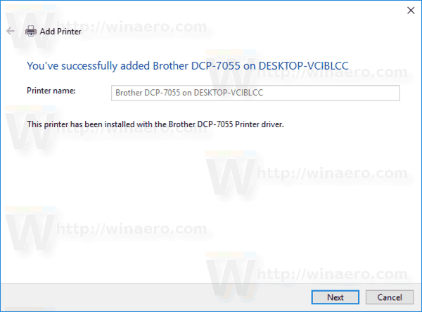 Windows 10 Printer Installed 1