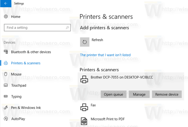 Windows 10 Printer Installed 2