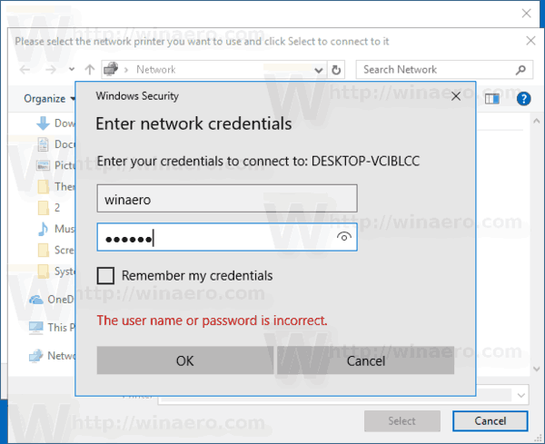 Windows 10 Remote Credentials