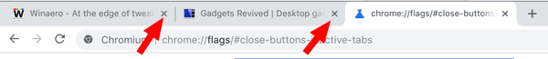 Chrome Close Button Inactive Tabs