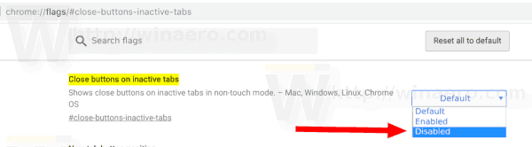 Chrome Удалить кнопку закрытия с неактивных вкладок