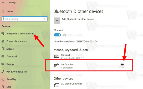 Grisling Saga Skråstreg Check Bluetooth Device Battery Level in Windows 10