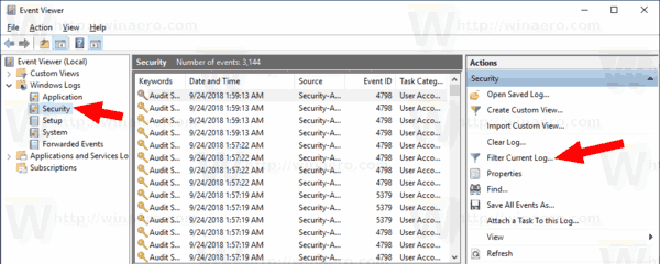 Windows 10 Event Log Security