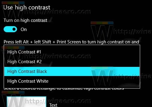 Windows 10 High Contrast Themes