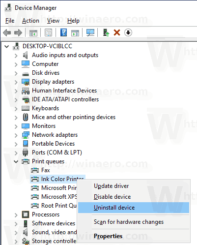 Windows 10 Remove Printer With Device Manager