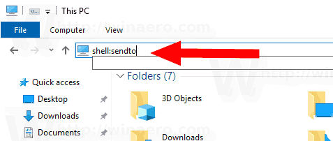 Windows 10 Send To Shell Command