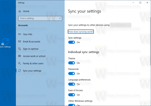 explain onedrive sync settings