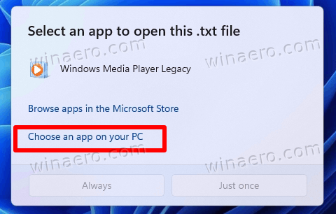 Choose An App On Your PC