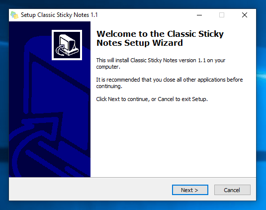 Classic Sticky Notes on Windows 10 ver 1809 img1