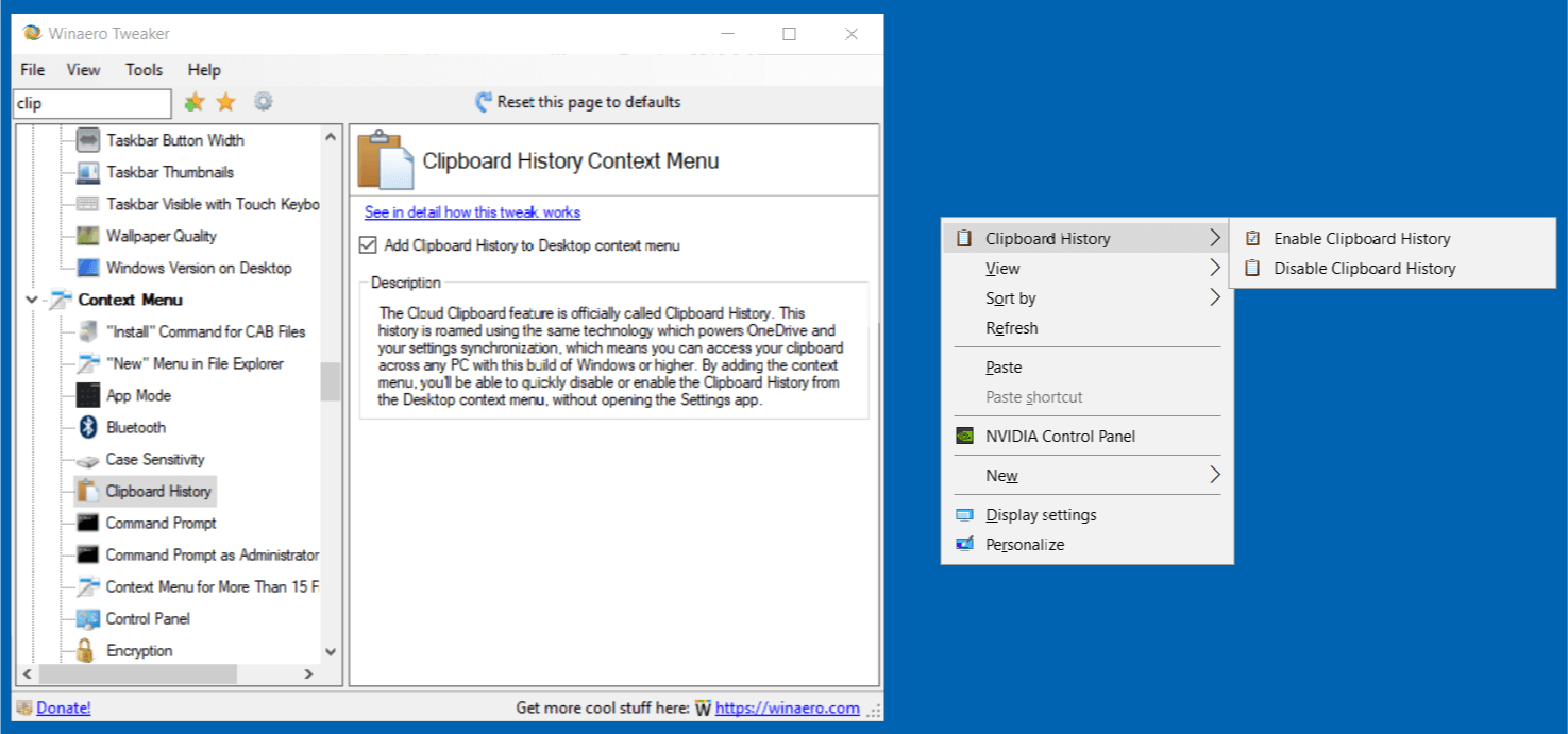 Clipboard History Menu Tweaker 12